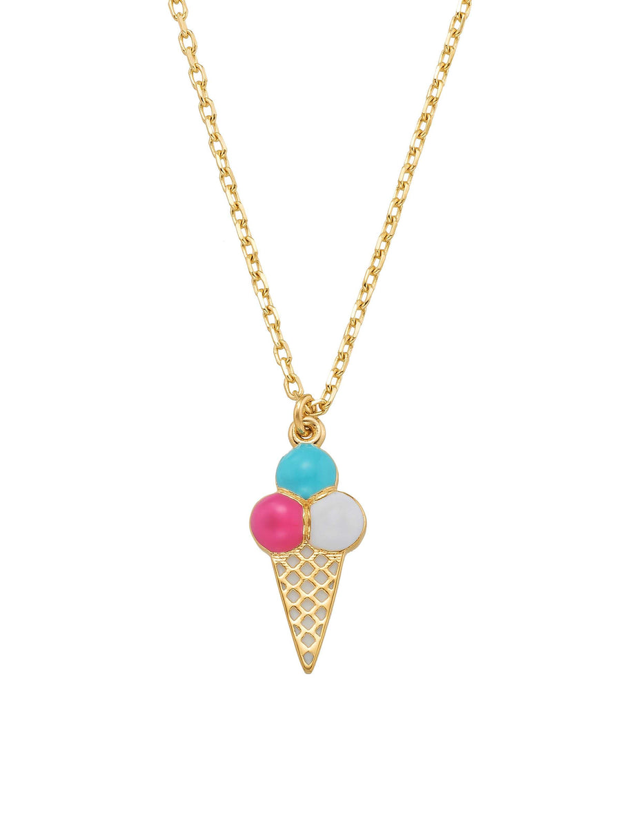 Enamel Cone Necklace in 14K Gold