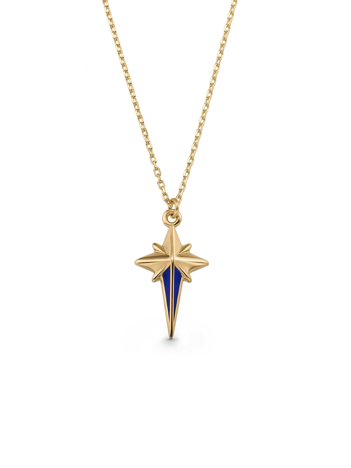 Enamel Kutup Star Necklace in 14K Gold by Elef Jewelry