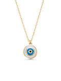 14K Gold Enamel Evil Eye Necklace by Elef Jewelry