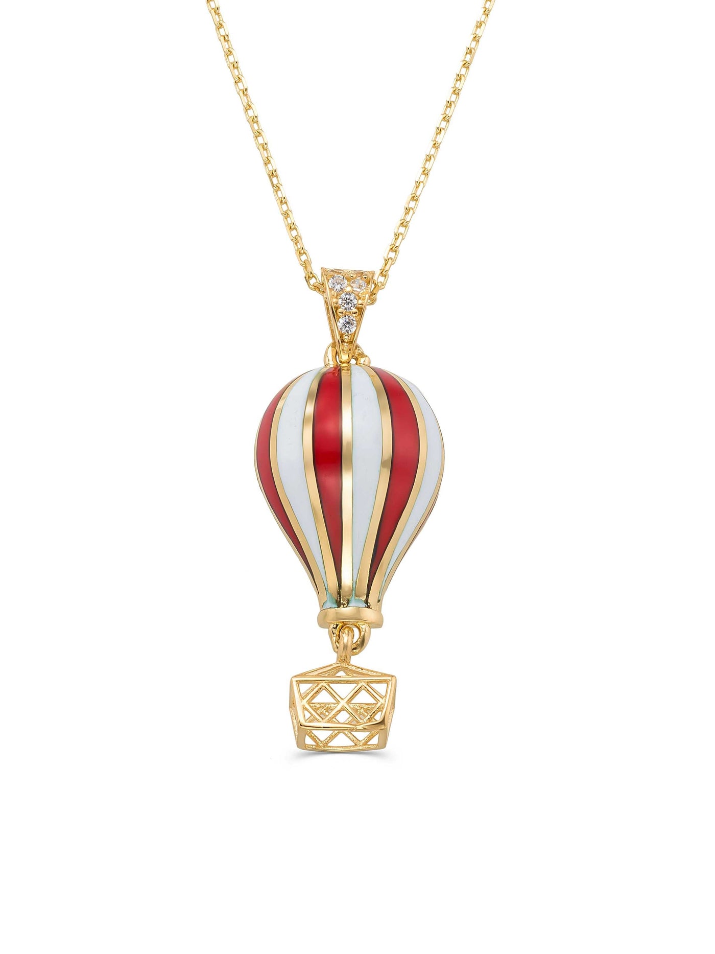 Enamel Sepetli Balon Necklace in 14K Gold by Elef Jewelry