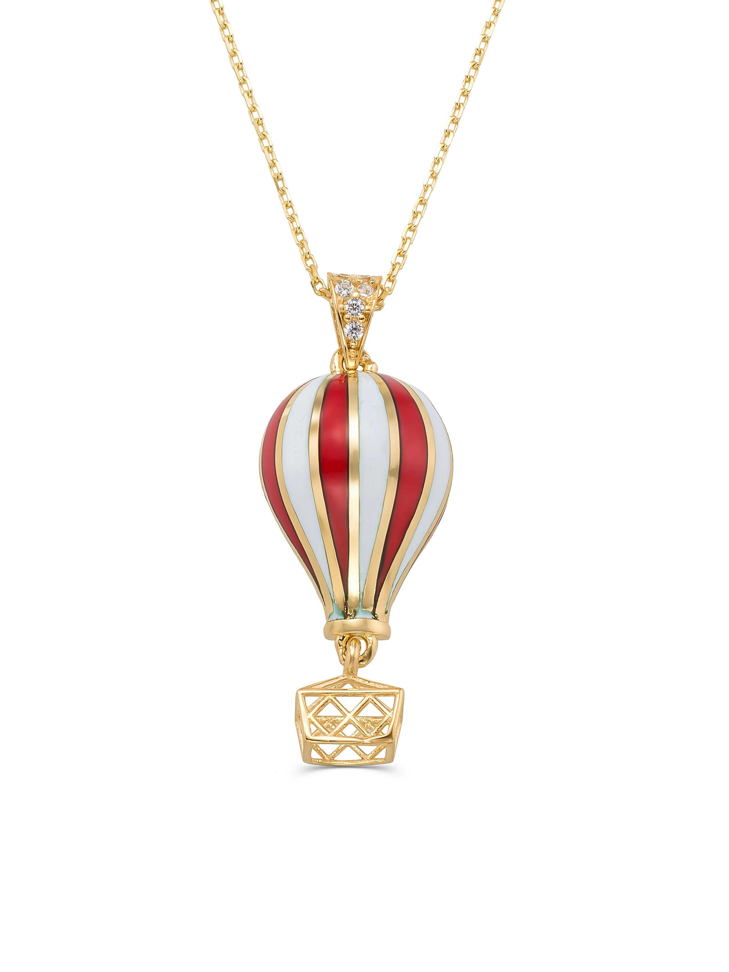 Enamel Sepetli Balon Necklace in 14K Gold by Elef Jewelry
