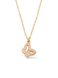 Enamel & Butterfly Necklace With Stone Accents in 14K Gold by Elef Jewelry