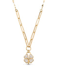 Enamel Clover Talisman Necklace in 14K Gold by Elef Jewelry