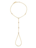 Minimal Zircon Hand Chain in 14K Gold by Elef Jewelry