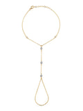Minimal Zircon Hand Chain in 14K Gold by Elef Jewelry