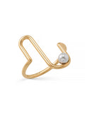 Sculptural Pearl Ring in 14K Gold by Elef Jewelry