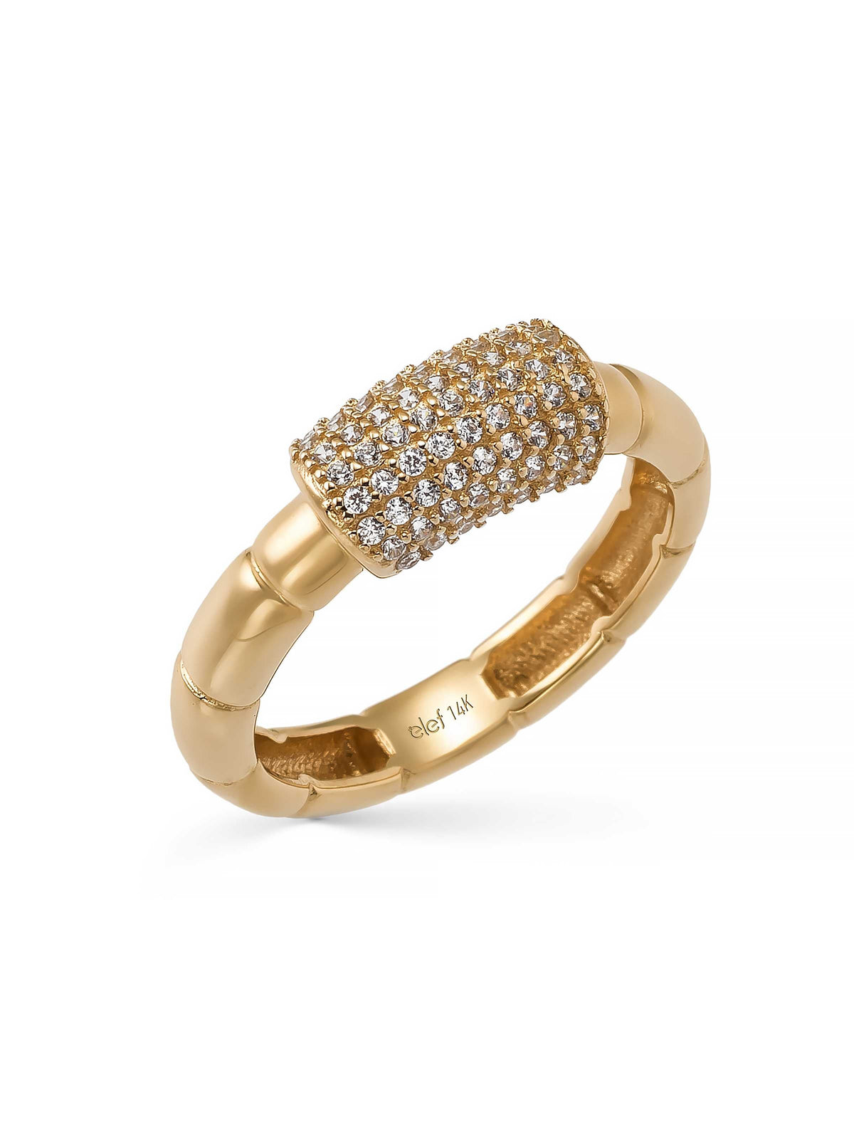 Modern Diamond-Inspired Dolgulu Ring in 14K Gold by Elef Jewelry