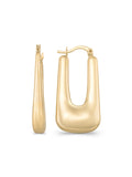 Modern Half Oval Form Earrings in 14K Gold by Elef Jewelry