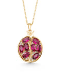 Pomegranate Stone Necklace in 14K Gold by Elef Jewelry