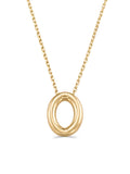 Letter O Classic Initial Necklace in 14K Gold by Elef Jewelry