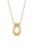 Letter O Classic Initial Necklace in 14K Gold by Elef Jewelry