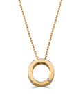 Letter O Stone Initial Necklace in 14K Gold by Elef Jewelry
