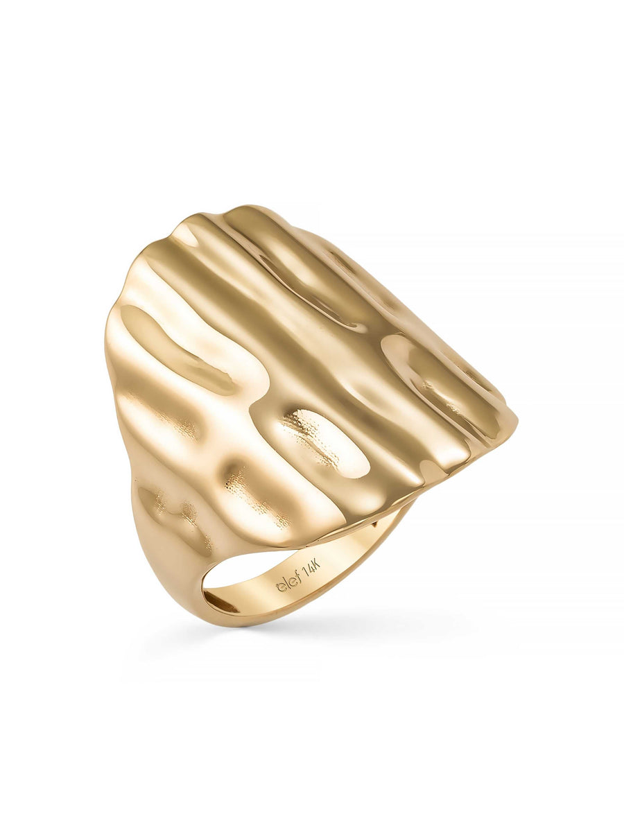 Organik Textured Ring in 14K Gold