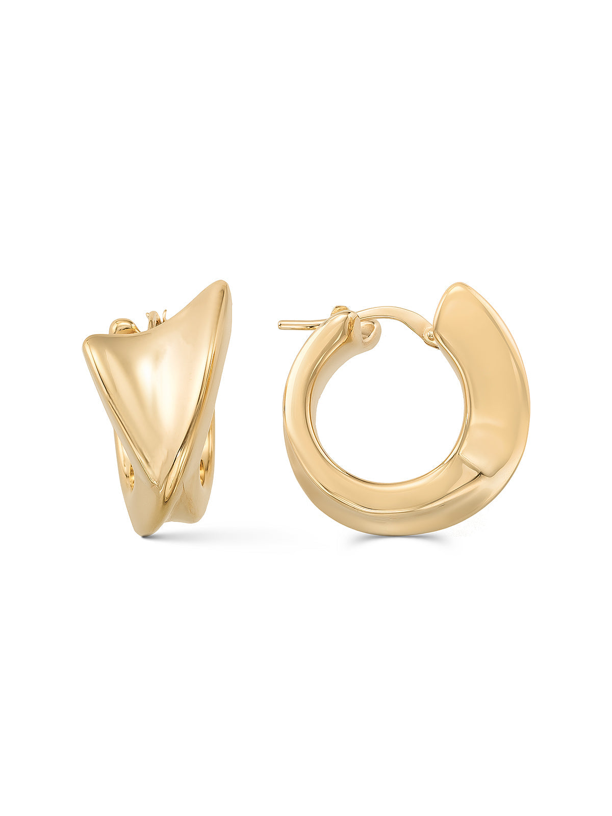 Organic Form Italian Style Earrings in 14K Gold by Elef Jewelry