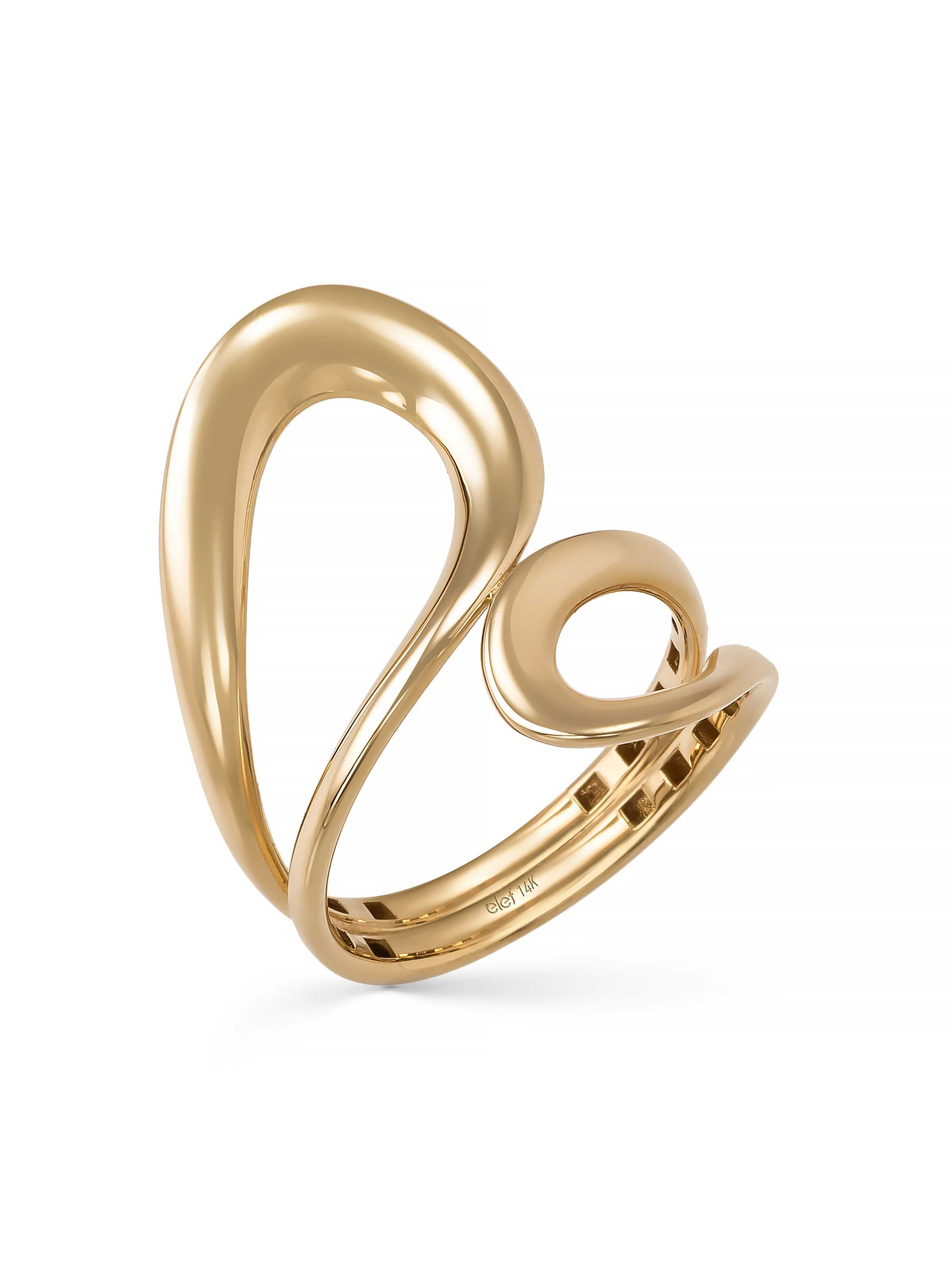 Organic Form Ring in 14K Gold by Elef Jewelry