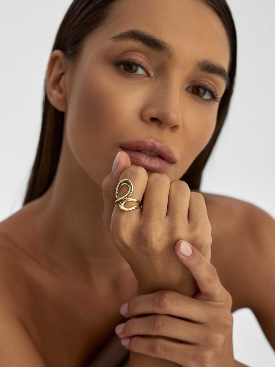 Organic Form Ring in 14K Gold