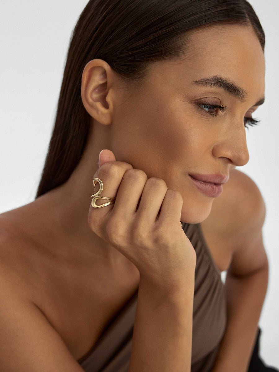 Organic Form Ring in 14K Gold
