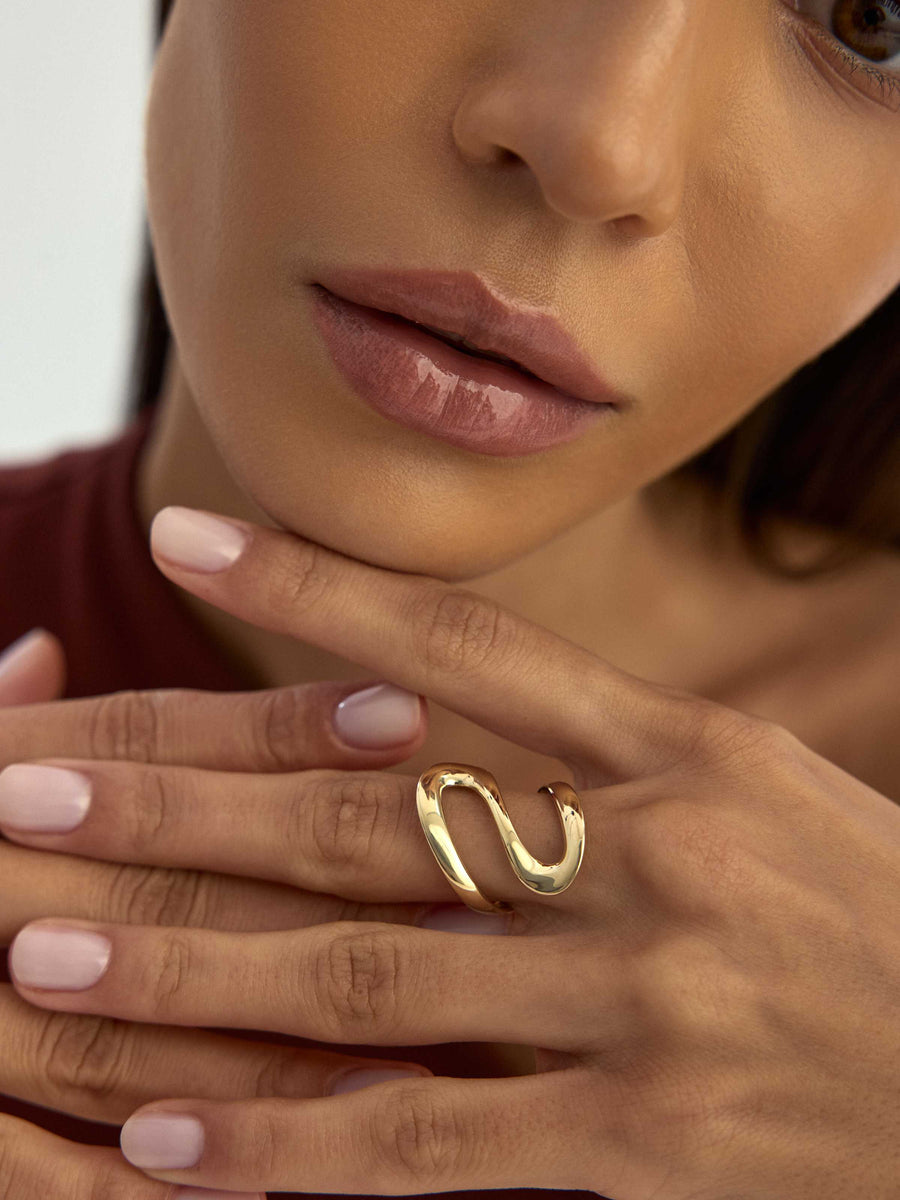 Organic Form Ring in 14K Gold