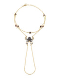 Spider Zircon Stone Hand Chain in 14K Gold by Elef Jewelry