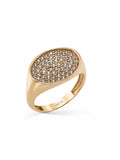Oval Baguette Stone Ring in 14K Gold by Elef Jewelry
