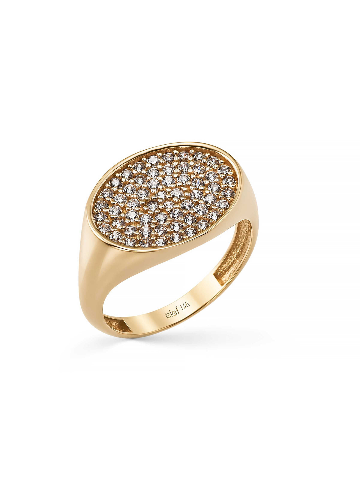 Oval Baguette Stone Ring in 14K Gold by Elef Jewelry