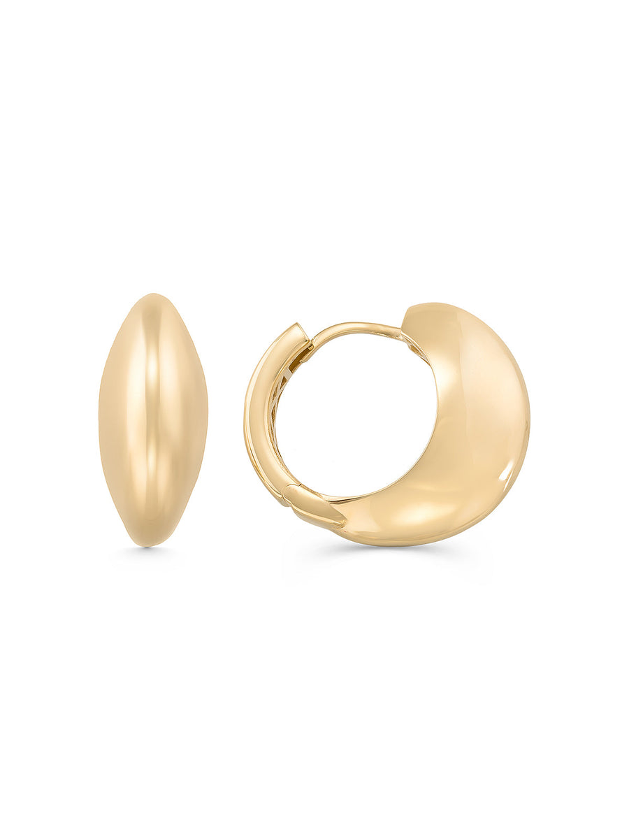 Oval Bombé Form Earrings in 14K Gold