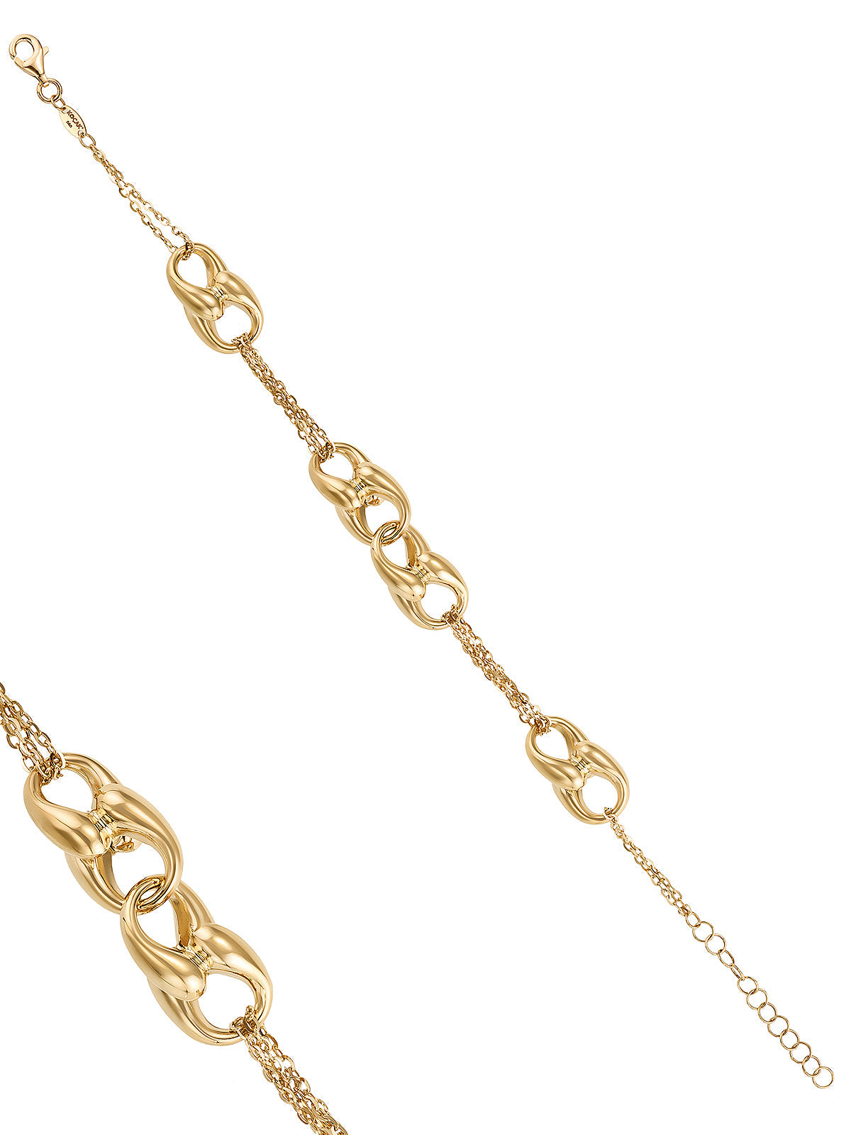 Oval Form Large Hoop Bracelet in 14K Gold by Elef Jewelry