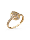 Oval Form Modern Diamond-Inspired Ring in 14K Gold by Elef Jewelry