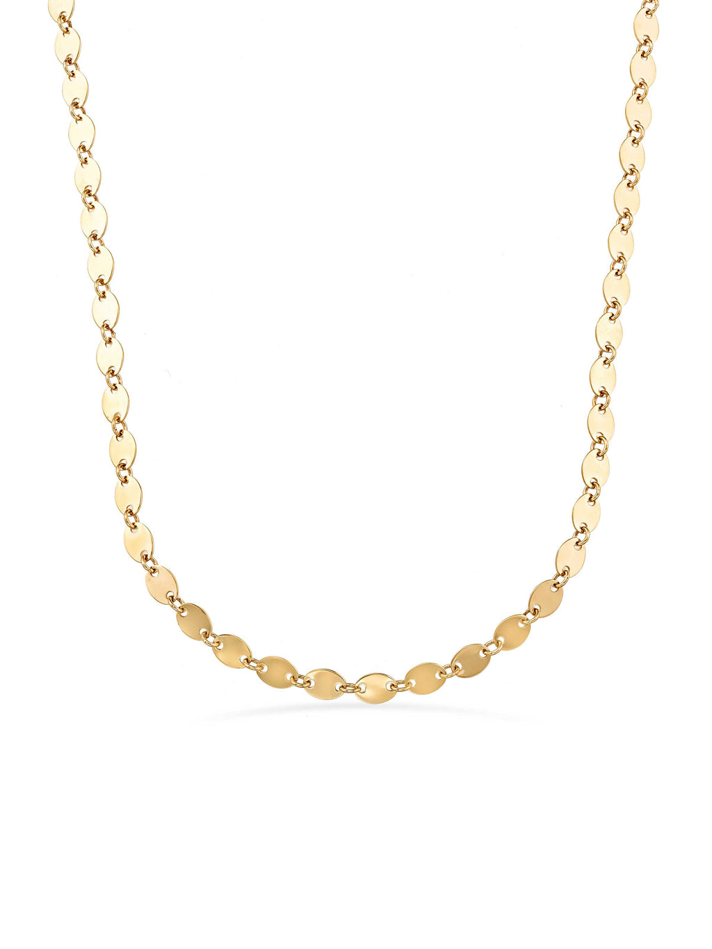 Oval Form Disc Dizili Necklace in 14K Gold by Elef Jewelry