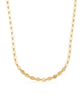 Oval Form Disc Dizili Necklace in 14K Gold by Elef Jewelry