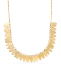 Oval Form Drop Necklace in 14K Gold by Elef Jewelry