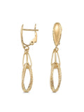 Oval Ring Drop Earrings in 14K Gold by Elef Jewelry