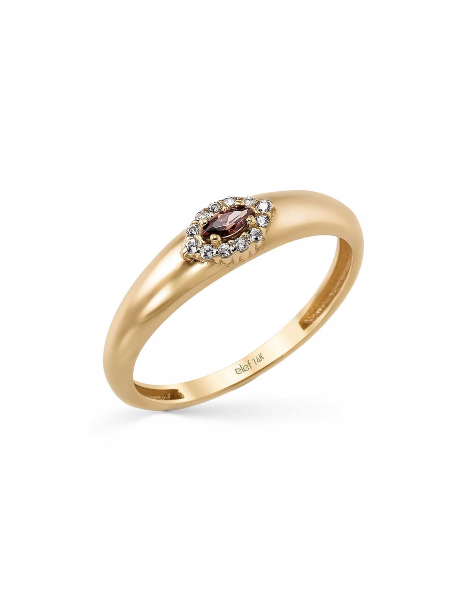 Oval Halo Stone Classic Ring in 14K Gold