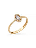 Oval Cut Stone Minimal Ring in 14K Gold by Elef Jewelry
