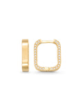 Oval Angular Stone-Set Earrings Earrings in 14K Gold by Elef Jewelry