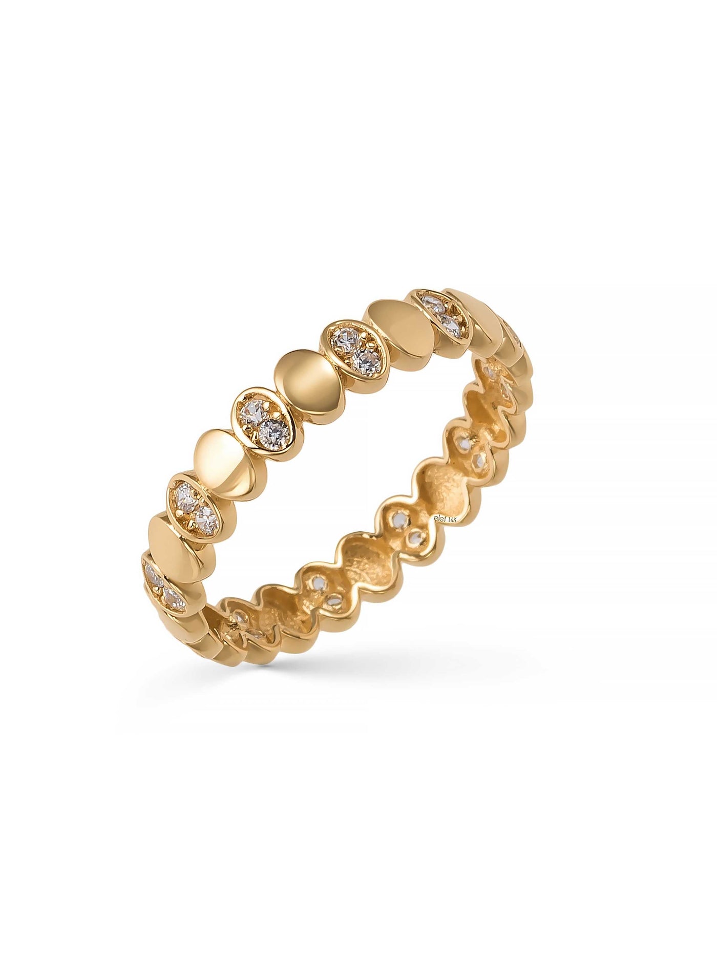 Oval Motif Eternity Ring in 14K Gold by Elef Jewelry