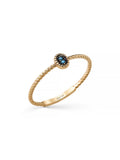 Oval Turquoise Stone Twisted Ring in 14K Gold by Elef Jewelry