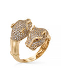 Panther Head Diamond-Inspired Ring in 14K Gold by Elef Jewelry