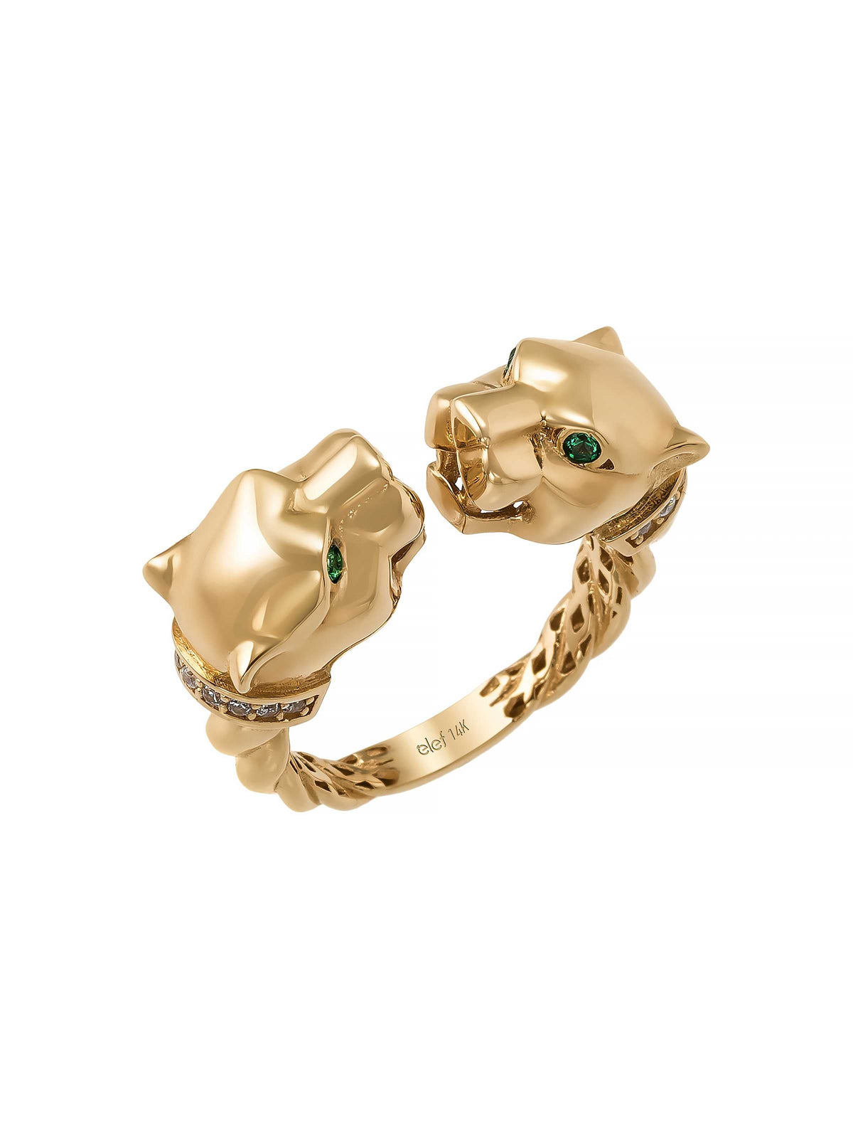 Panther Head Vintage Ring in 14K Gold by Elef Jewelry