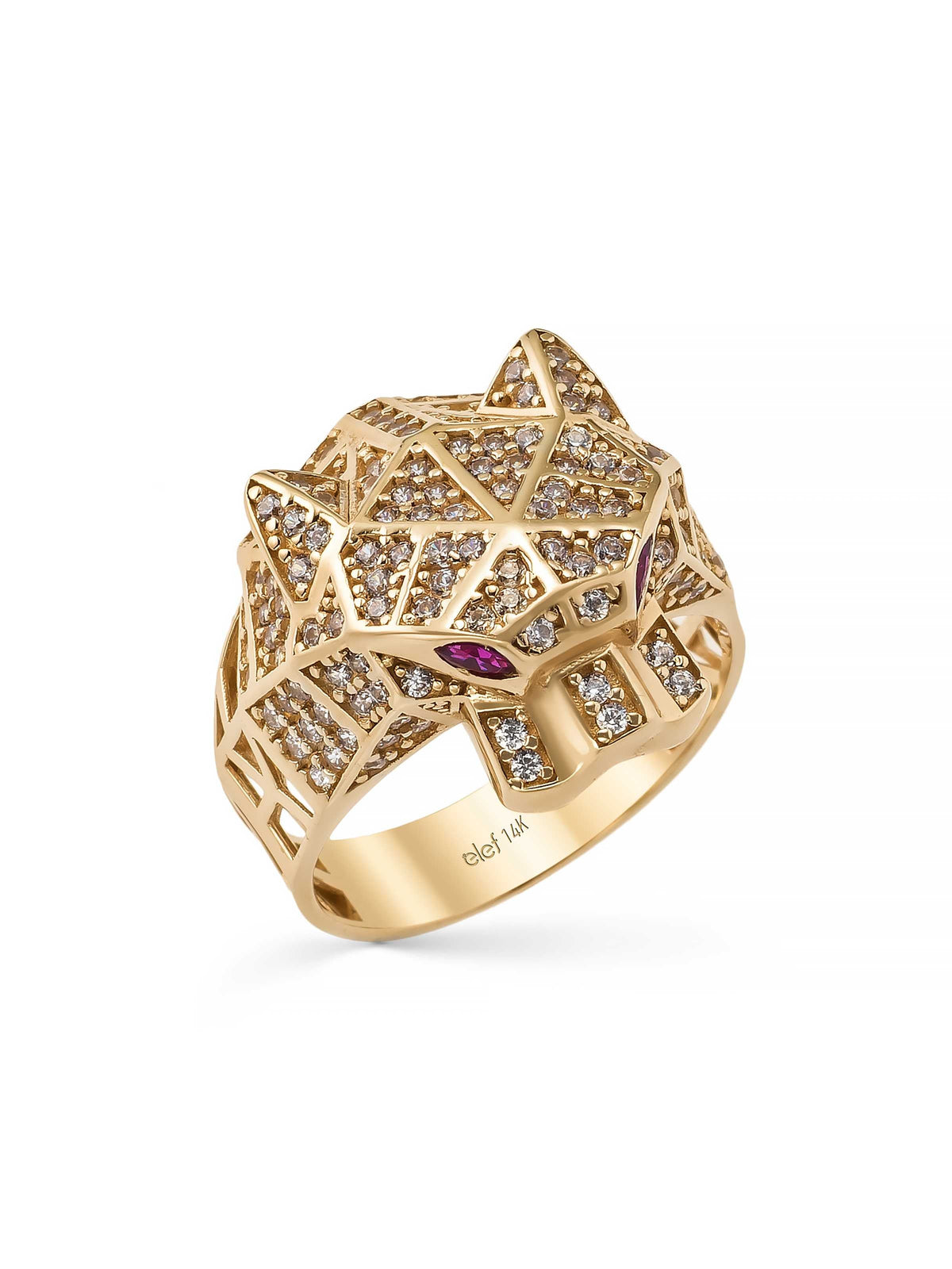 Panther Geometric Ring in 14K Gold by Elef Jewelry