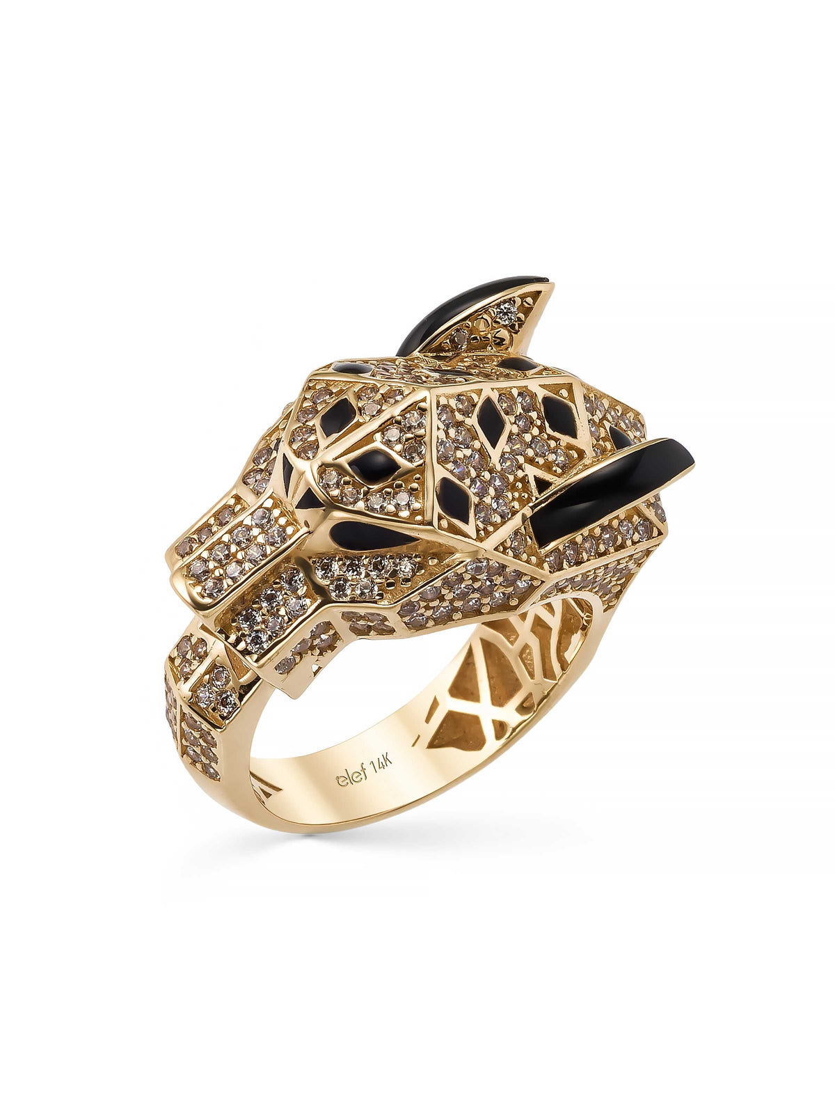 Panther Ring in 14K Gold by Elef Jewelry