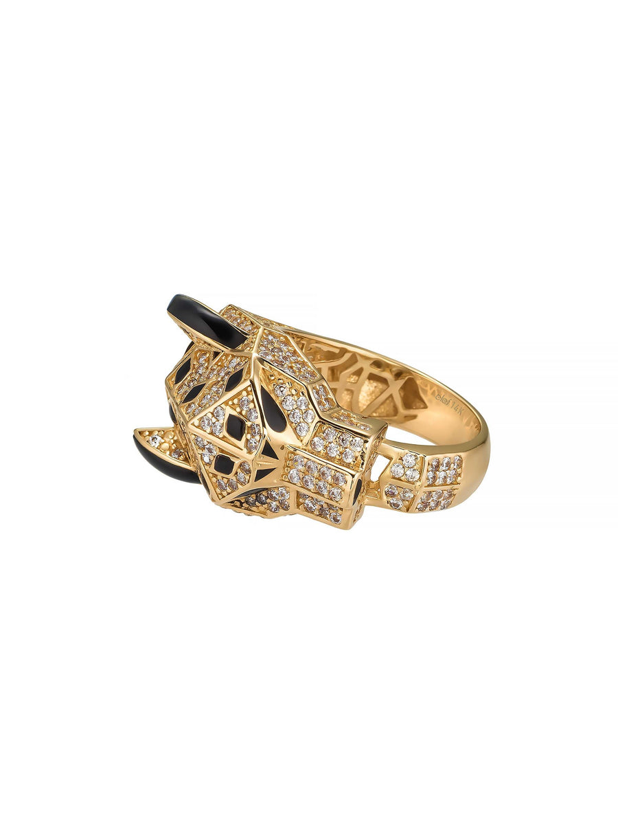 Panther Ring in 14K Gold