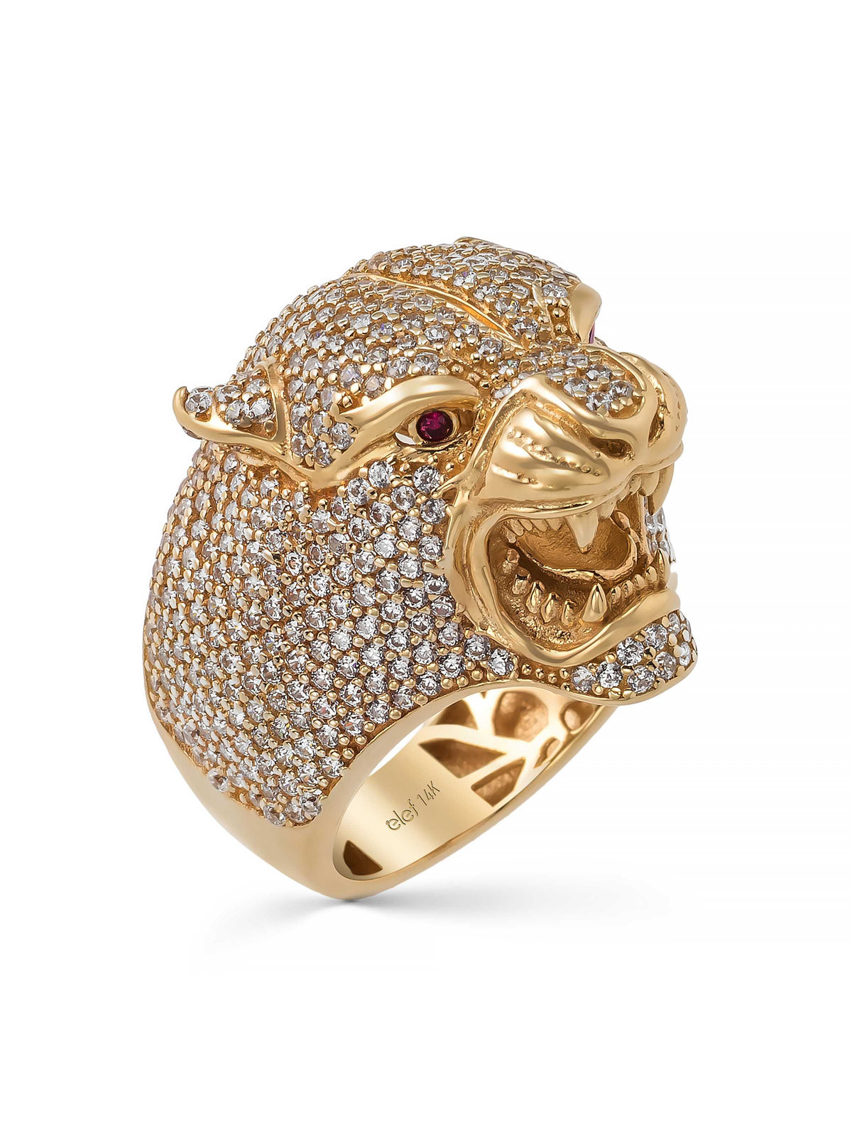 Panther Diamond-Inspired Ring in 14K Gold by Elef Jewelry