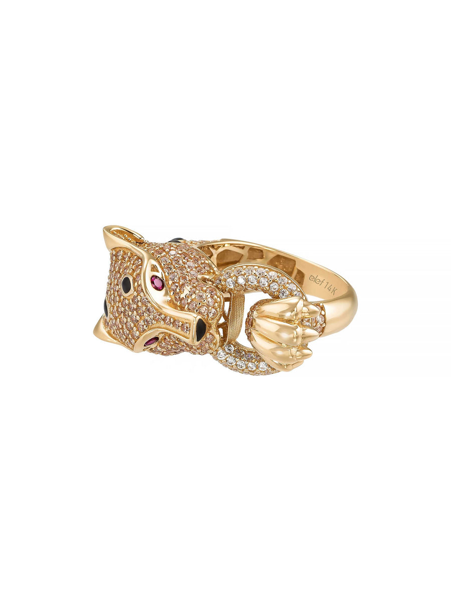 Panther Stone Ring in 14K Gold