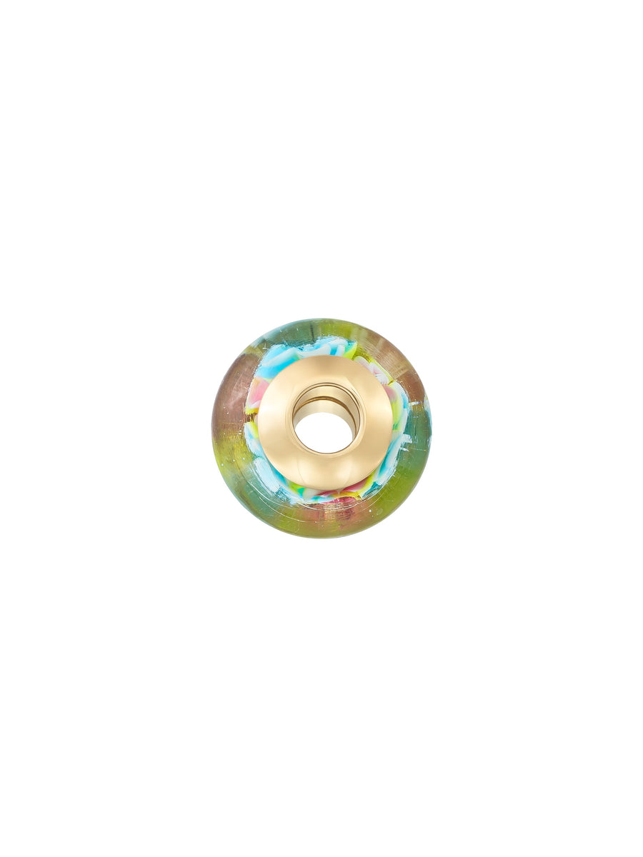 Pastel Flower Murano Glass Charm in 14K Gold