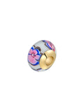 Pastel Flower Gray Murano Glass Charm in 14K Gold by Elef Jewelry