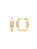 Pavé Stone Link Form Earrings in 14K Gold by Elef Jewelry