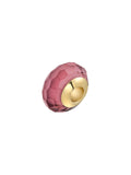 Pink Facet Cut Murano Glass Charm in 14K Gold by Elef Jewelry