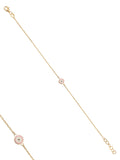 Pink Enamel Evil Eye Beaded Bracelet in 14K Gold by Elef Jewelry