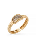 Diamond-Inspired Domed Row Ring in 14K Gold by Elef Jewelry